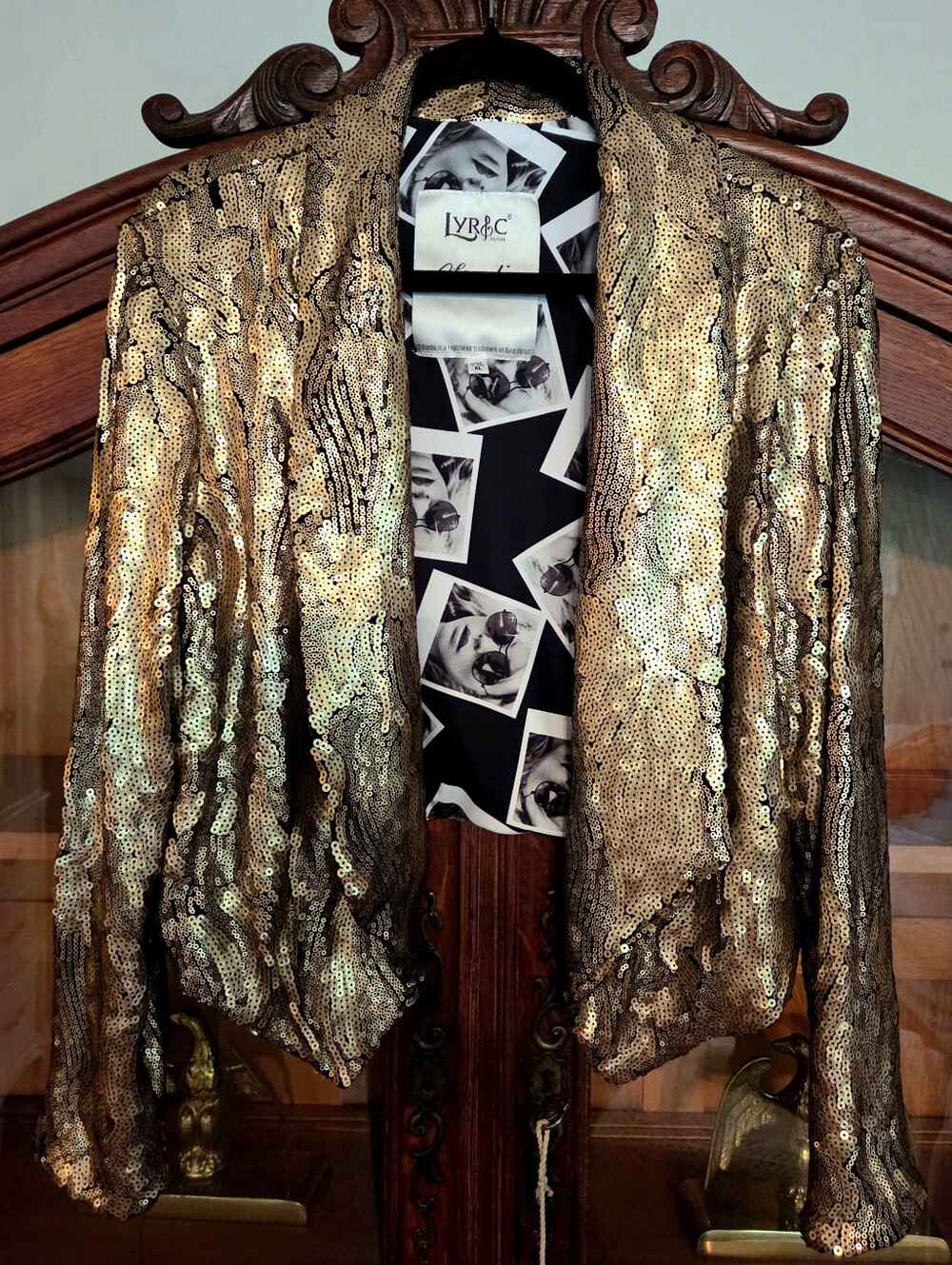 LYRIC Gold Sequin Open Blazer